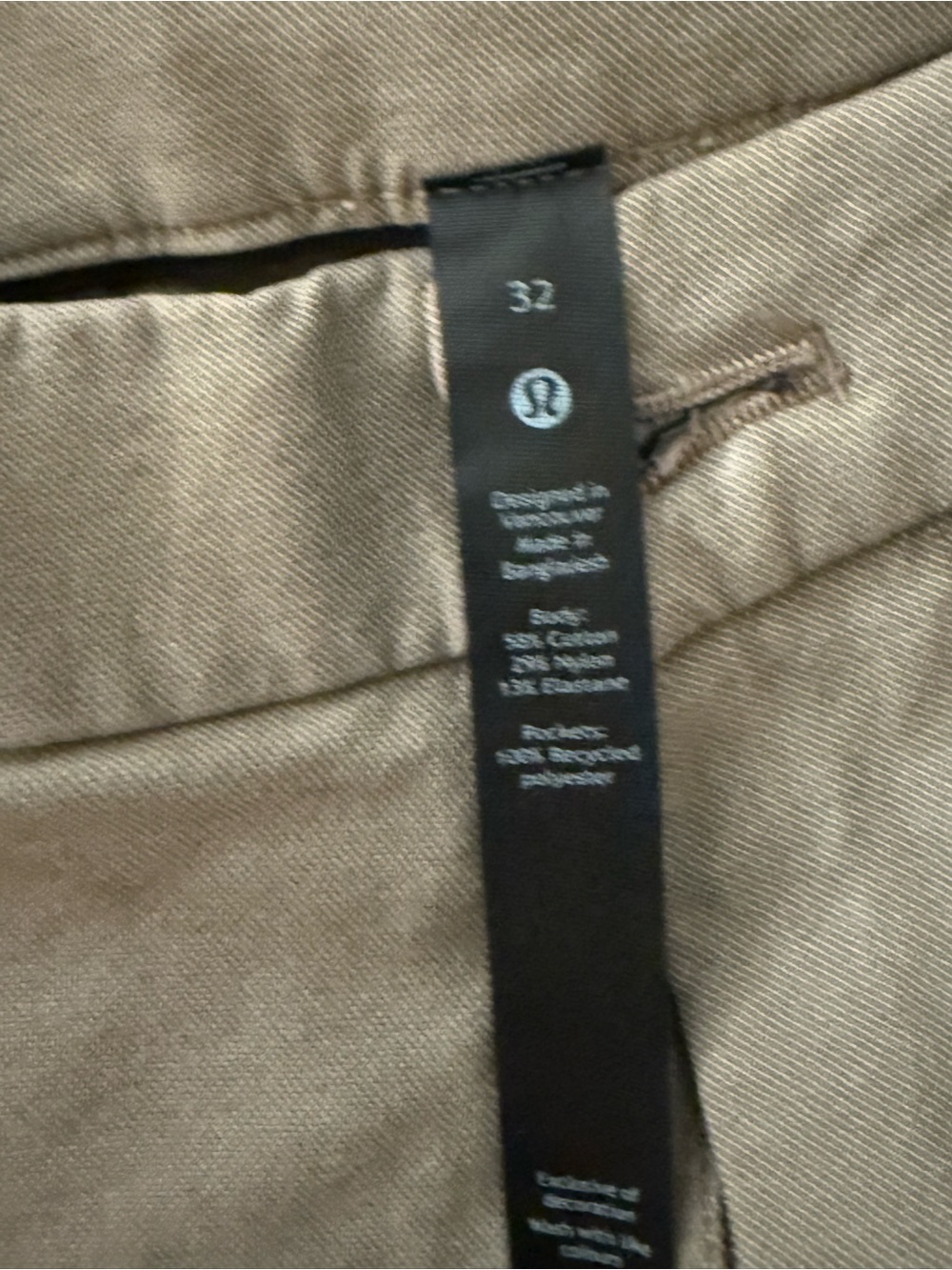 lululemon athletica Men's Straight Chino Pants - Taupe Brown - Picture 2 of 3